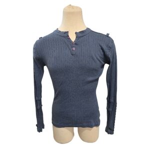 Parasuco Blue Long Sleeve Henley Top